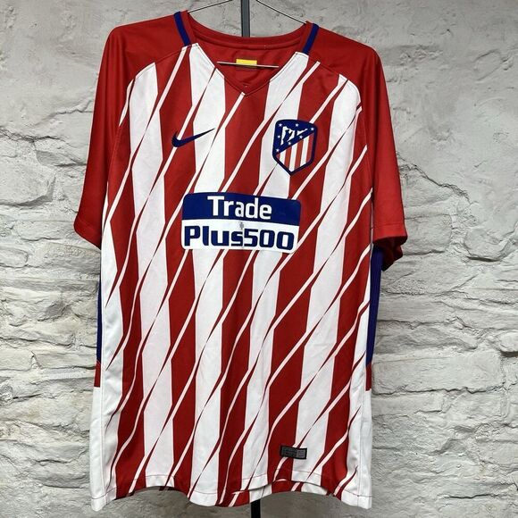 Nike Dri Fit 2017/18 Atletico Madrid Home Jersey Blank Back Fan Spain XL - Picture 1 of 7